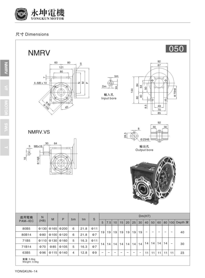 RV050減速機